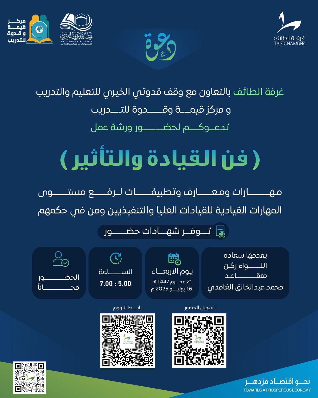 ورشة عمل بغرفة الطائف عن فن القيادة والتأثير